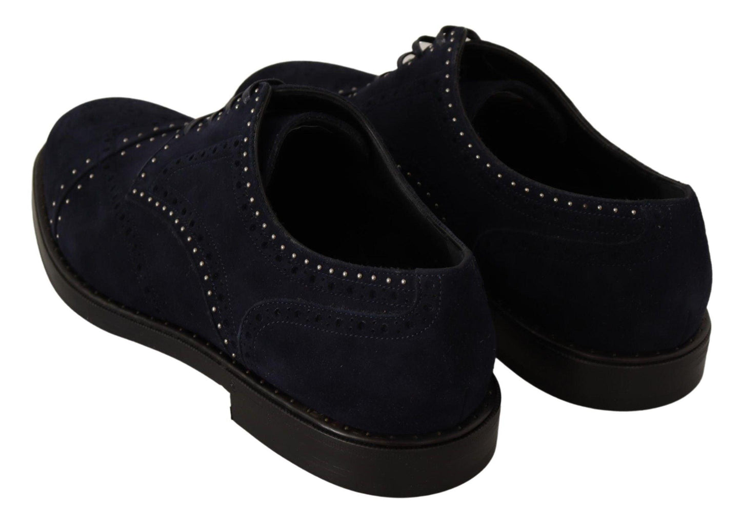 Dolce & Gabbana Elegant Suede Derby Shoes with Silver Studs - Arichezz.store