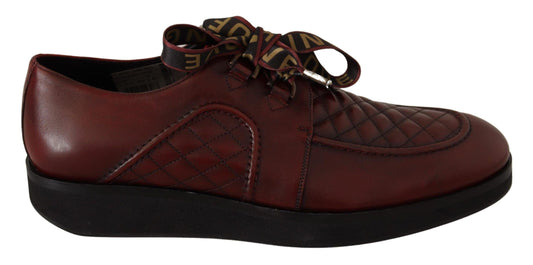 Dolce & Gabbana Elegant Bordeaux Derby Leather Shoes - Arichezz.store