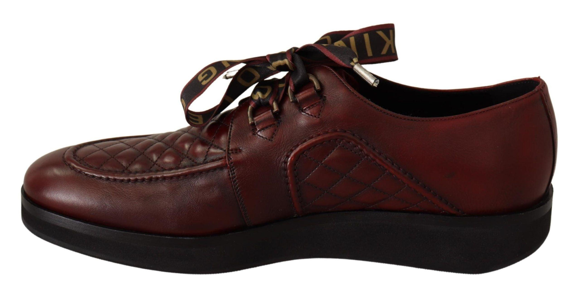 Dolce & Gabbana Elegant Bordeaux Derby Leather Shoes - Arichezz.store