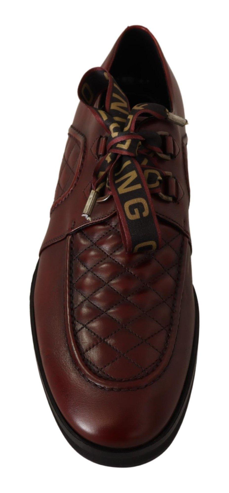 Dolce & Gabbana Elegant Bordeaux Derby Leather Shoes - Arichezz.store