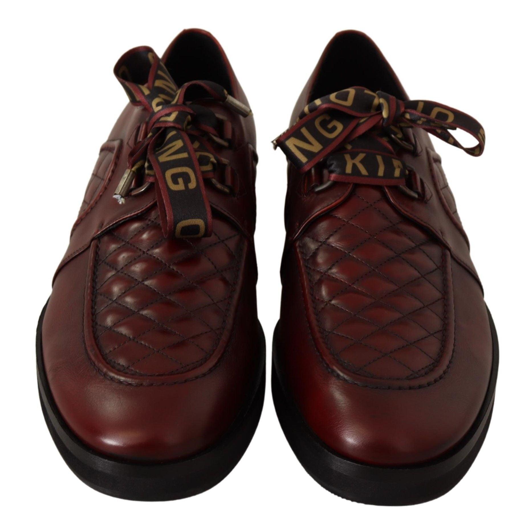 Dolce & Gabbana Elegant Bordeaux Derby Leather Shoes - Arichezz.store