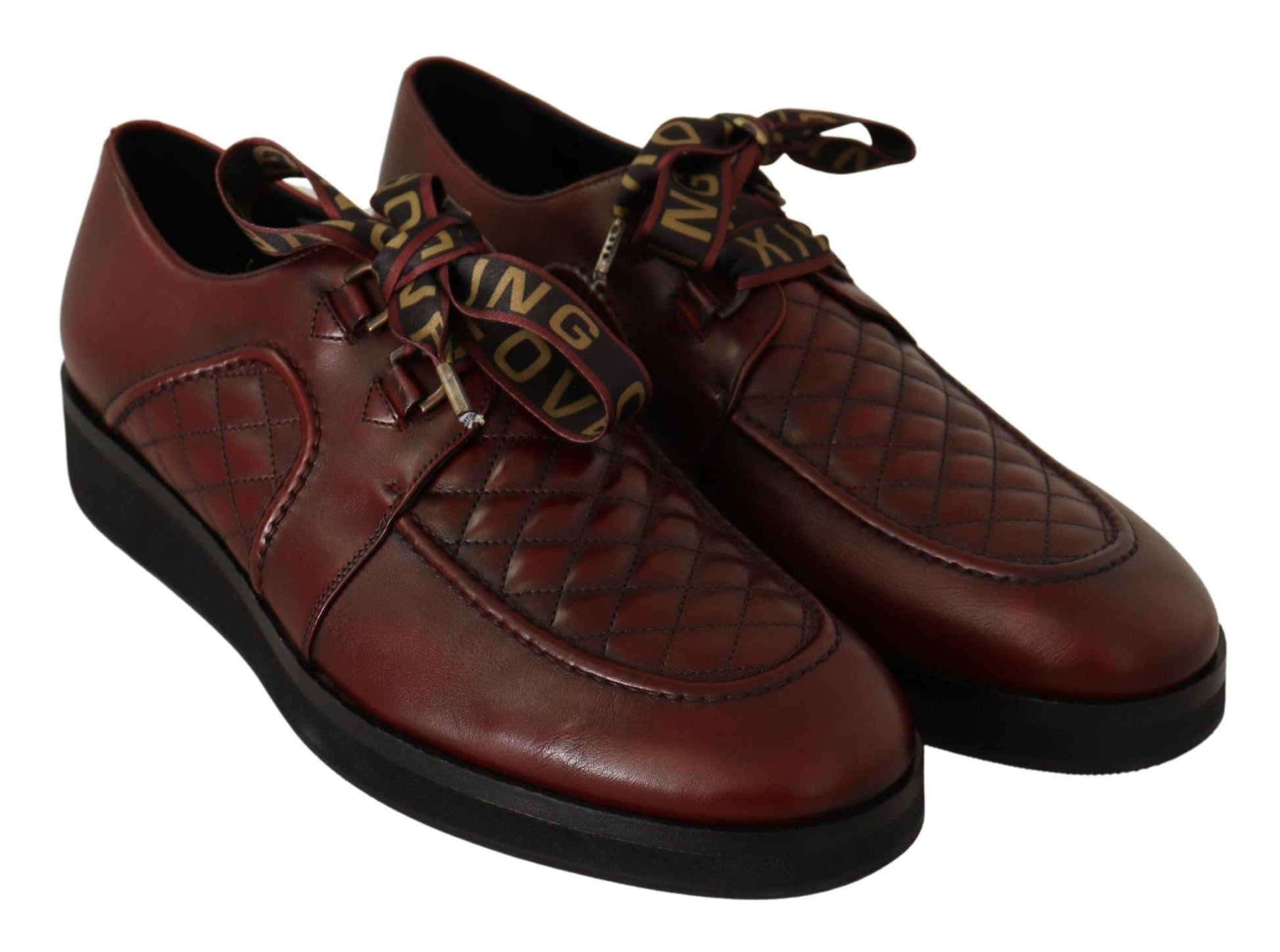 Dolce & Gabbana Elegant Bordeaux Derby Leather Shoes - Arichezz.store