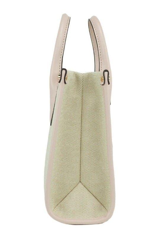 Michael Kors Mirella Small Powder Blush Canvas Shopper Crossbody Handbag Purse - Arichezz.store