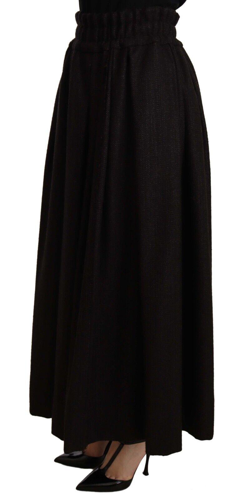 Dolce & Gabbana Elegant High Waist Maxi A-line Wool Skirt - Arichezz.store