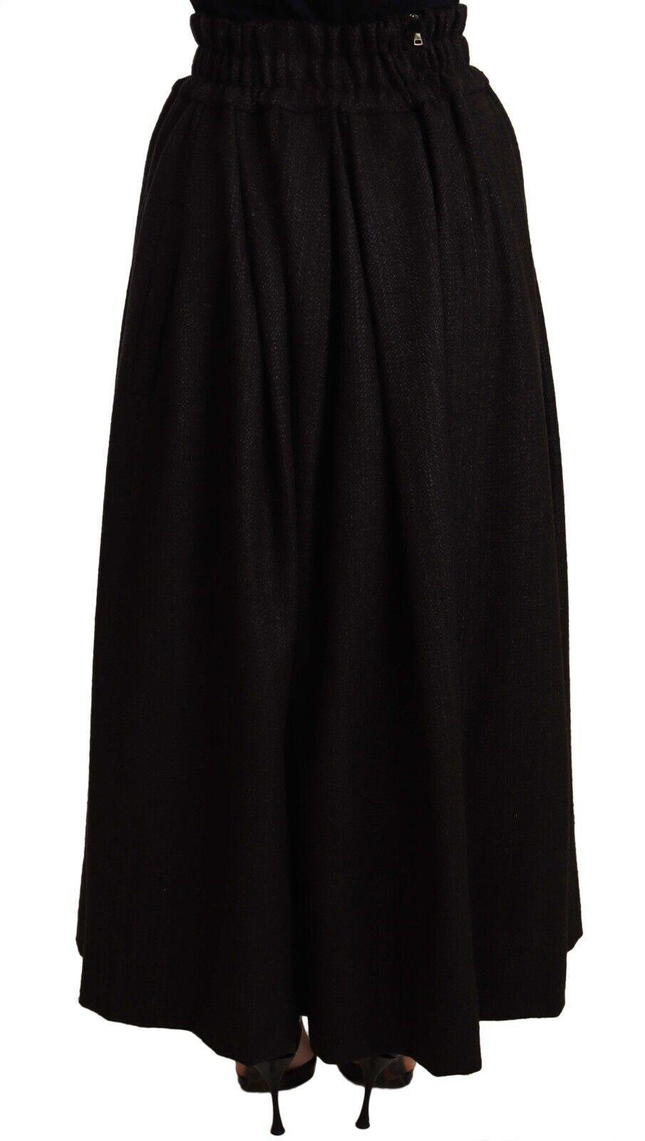 Dolce & Gabbana Elegant High Waist Maxi A-line Wool Skirt - Arichezz.store