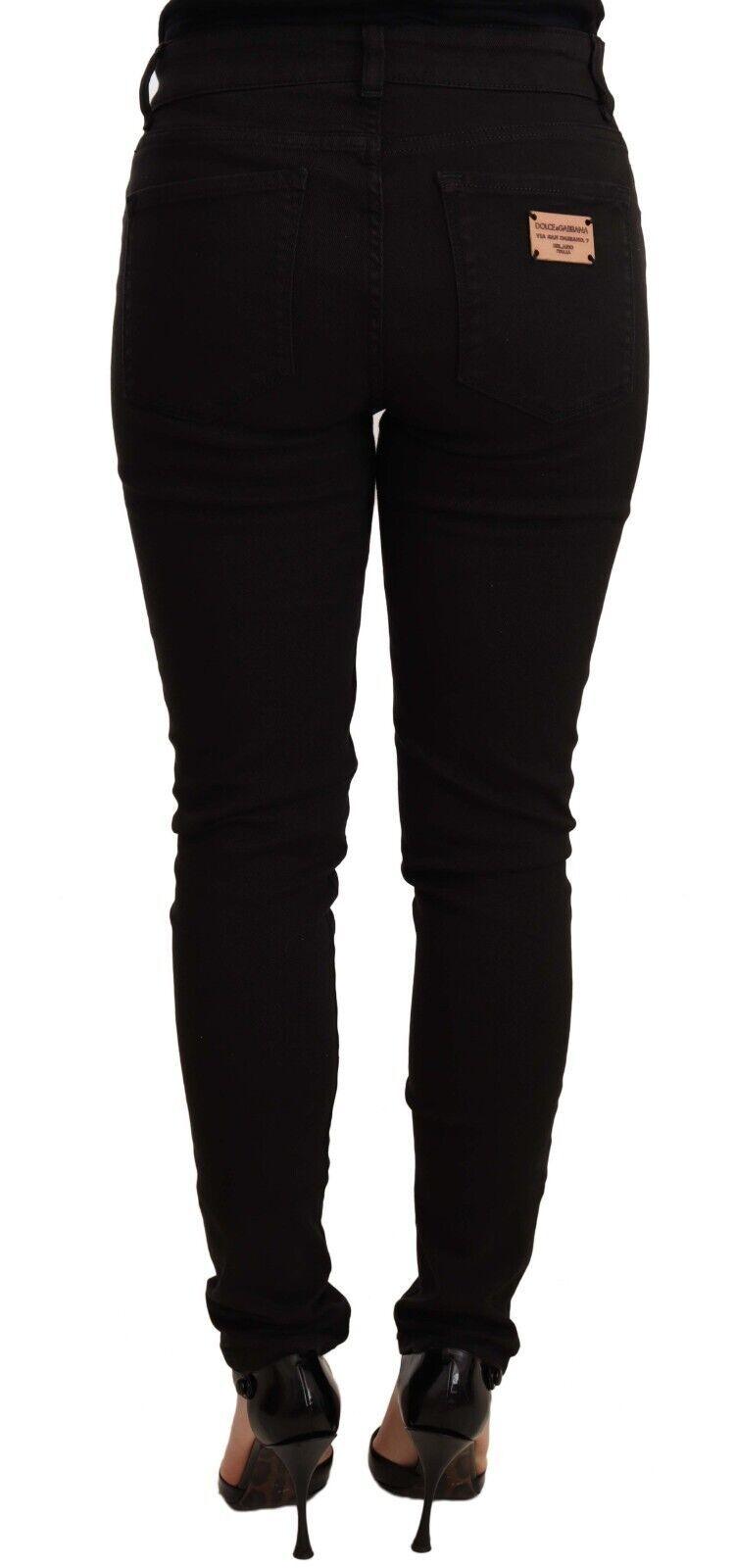 Dolce & Gabbana Chic Black Mid-Waist Skinny Denim Jeans - Arichezz.store