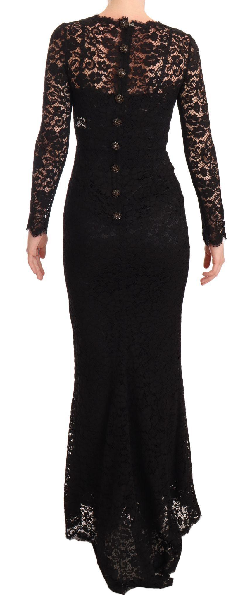 Dolce & Gabbana Elegant Laminated Lace Mermaid Dress - Arichezz.store