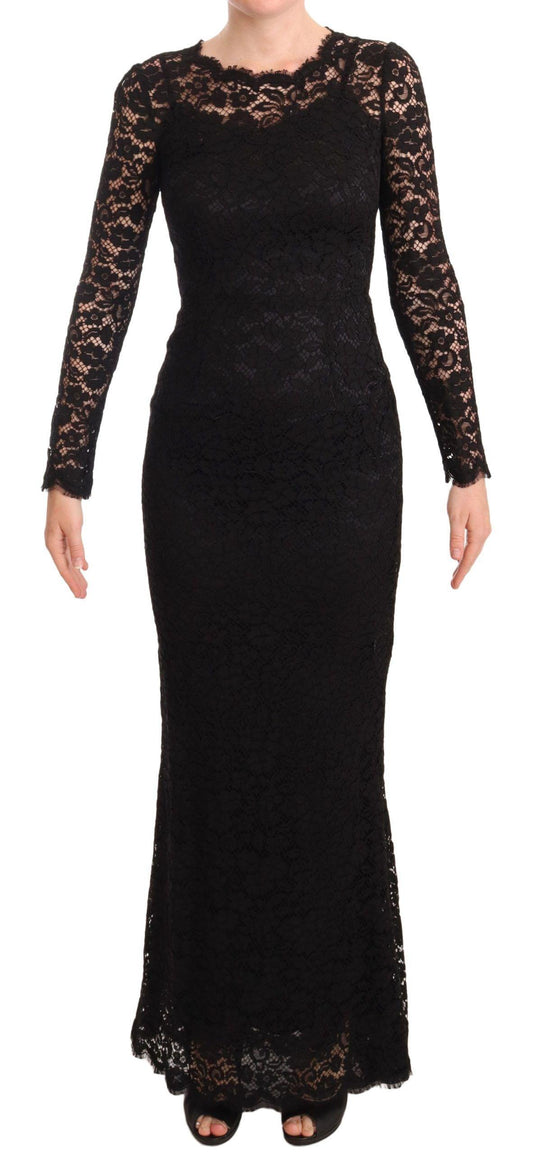 Dolce & Gabbana Elegant Laminated Lace Mermaid Dress - Arichezz.store