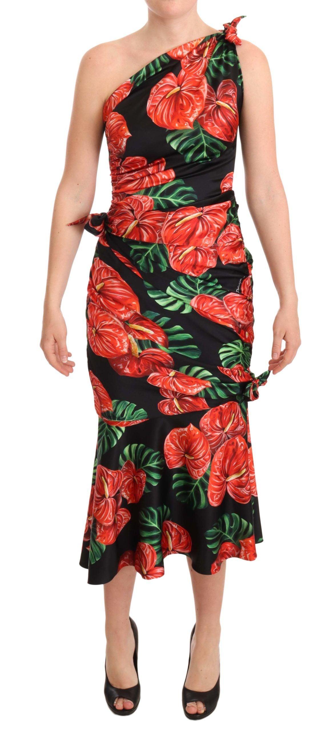 Dolce & Gabbana Elegant Floral Silk Draped Dress - Arichezz.store