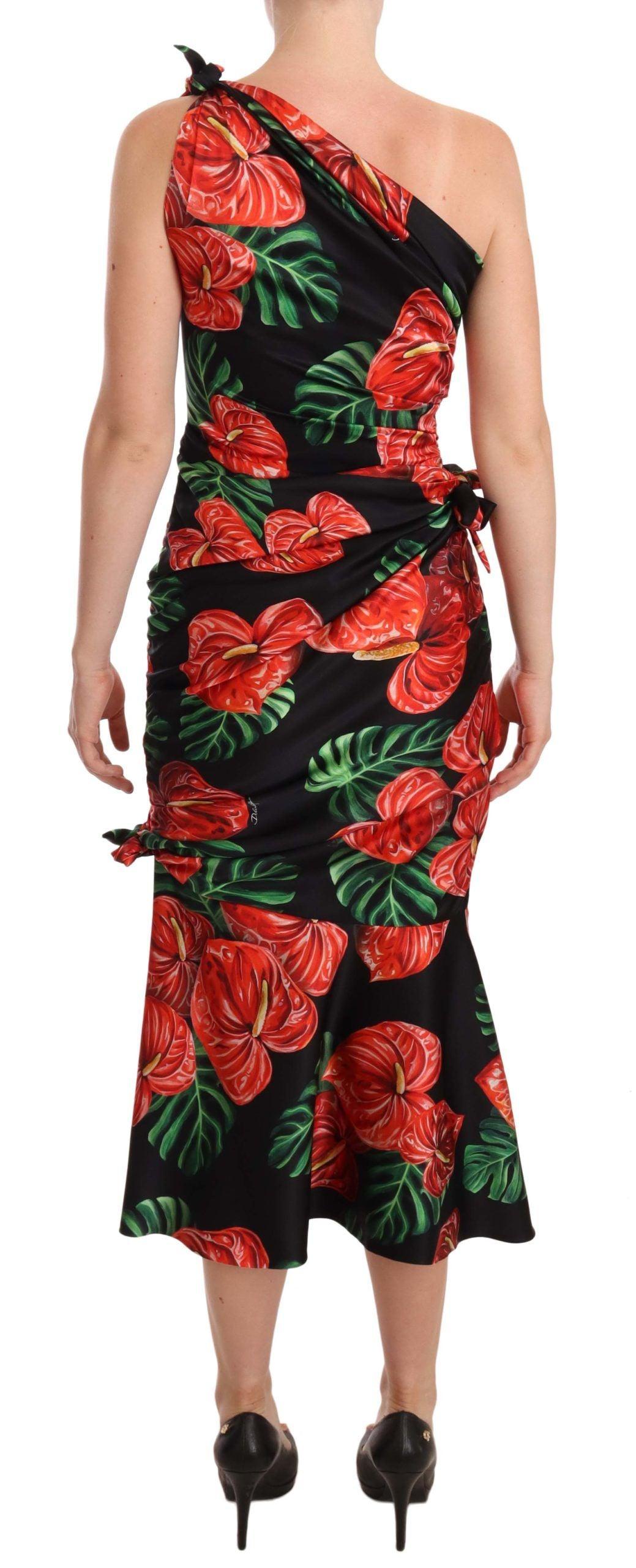 Dolce & Gabbana Elegant Floral Silk Draped Dress - Arichezz.store