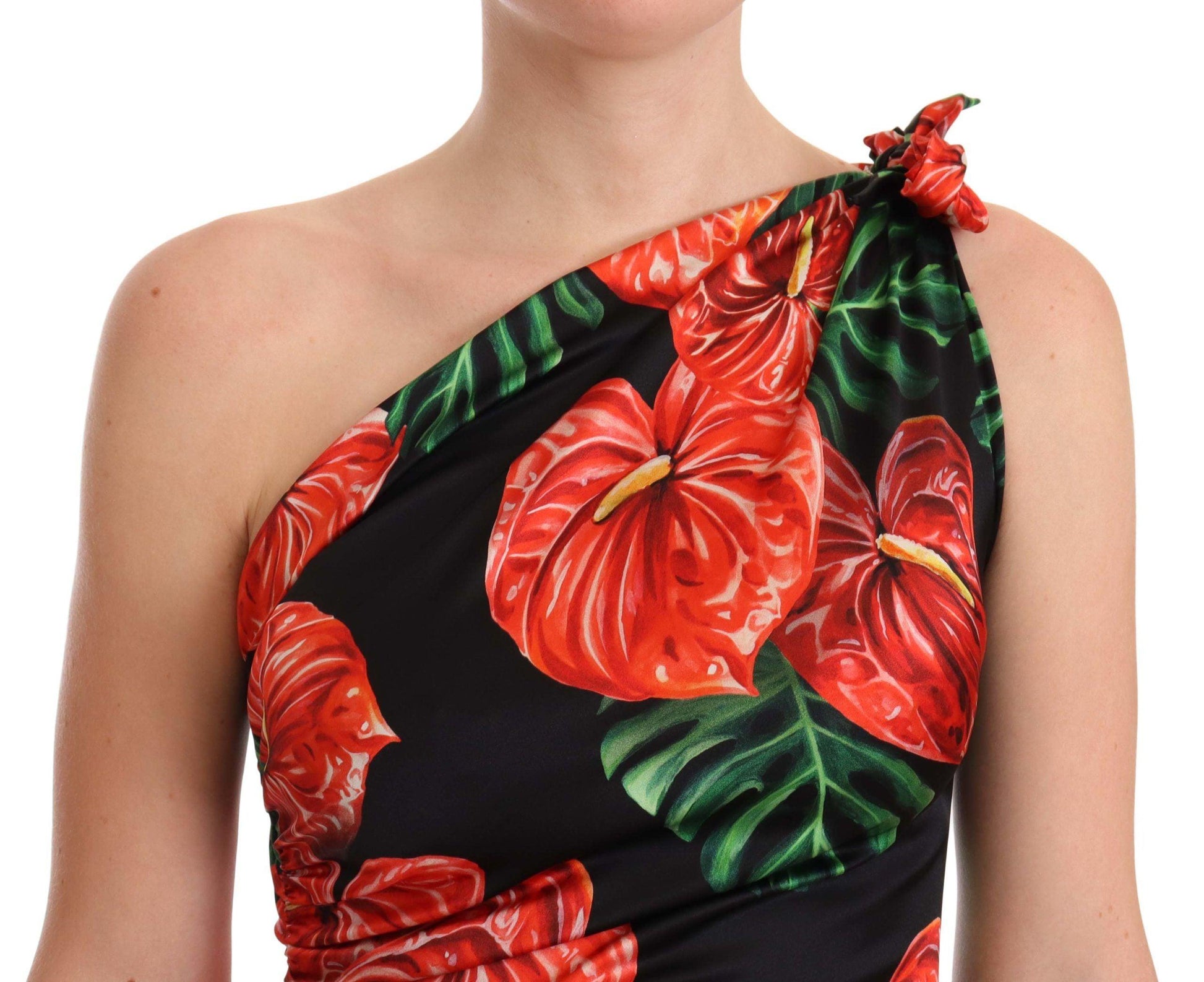 Dolce & Gabbana Elegant Floral Silk Draped Dress - Arichezz.store