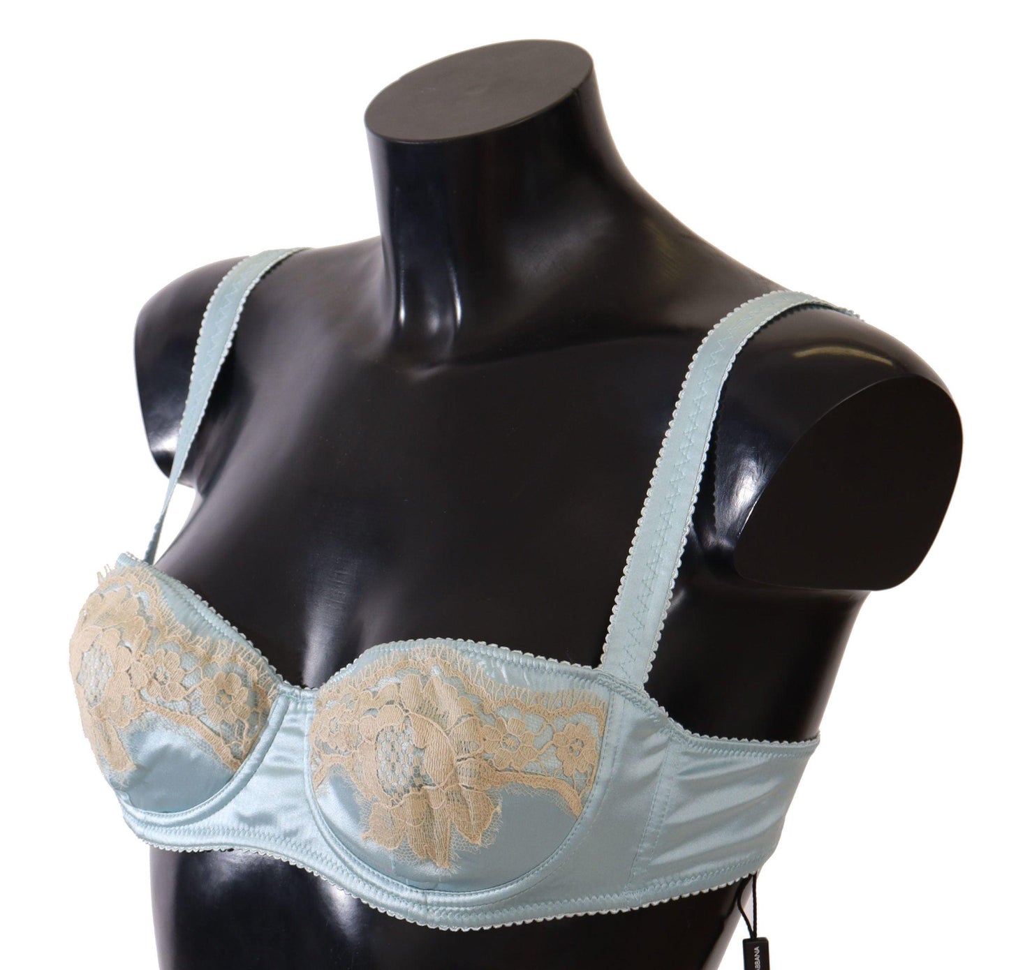 Dolce & Gabbana Elegant Silk Blend Balconette Bra in Light Blue - Arichezz.store