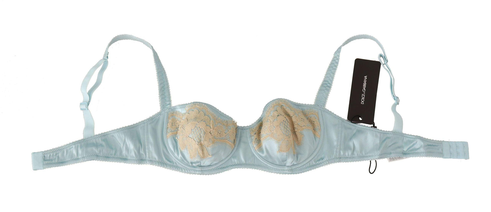 Dolce & Gabbana Elegant Silk Blend Balconette Bra in Light Blue - Arichezz.store