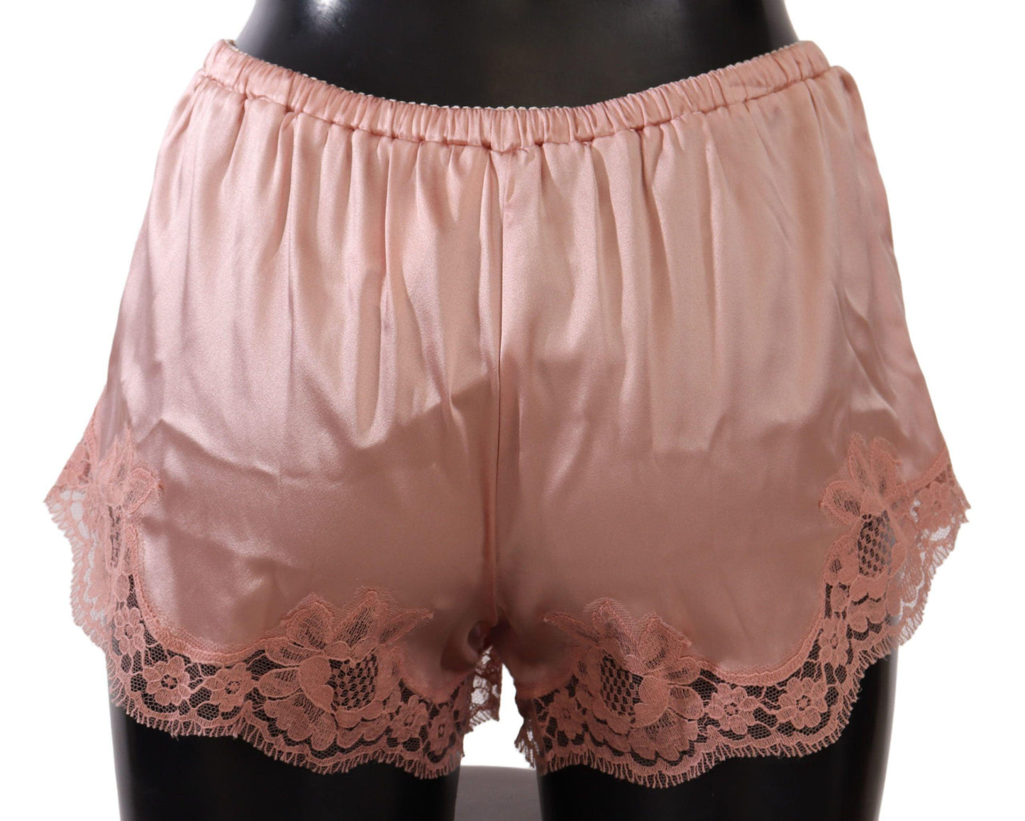 Dolce & Gabbana Elegant Powder Pink Silk Lace Lingerie Shorts - Arichezz.store