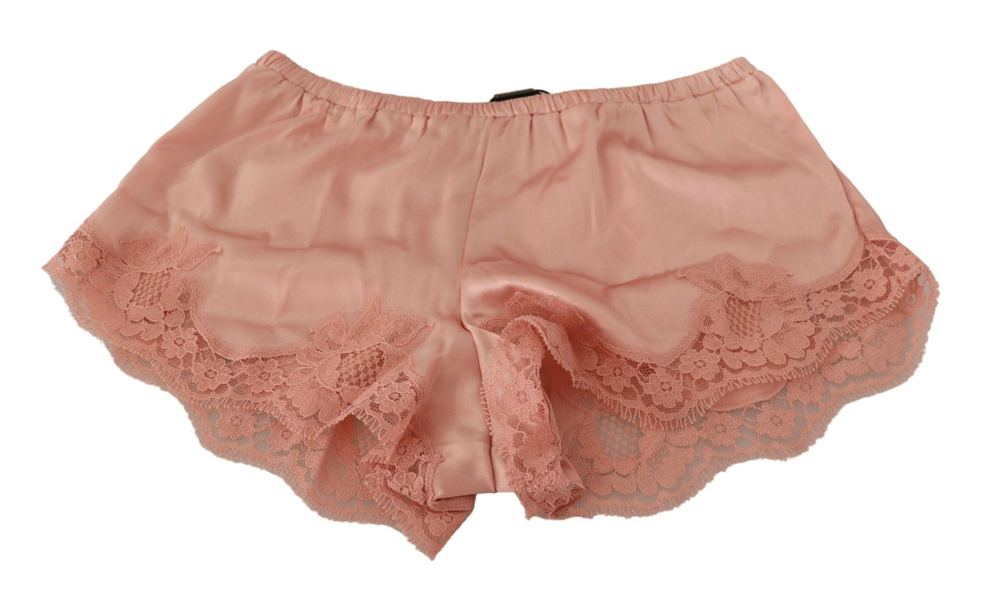 Dolce & Gabbana Elegant Powder Pink Silk Lace Lingerie Shorts - Arichezz.store