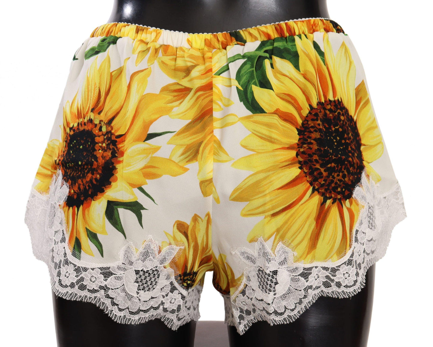 Dolce & Gabbana Sunflower Lace Lingerie Shorts - Silk Blend - Arichezz.store