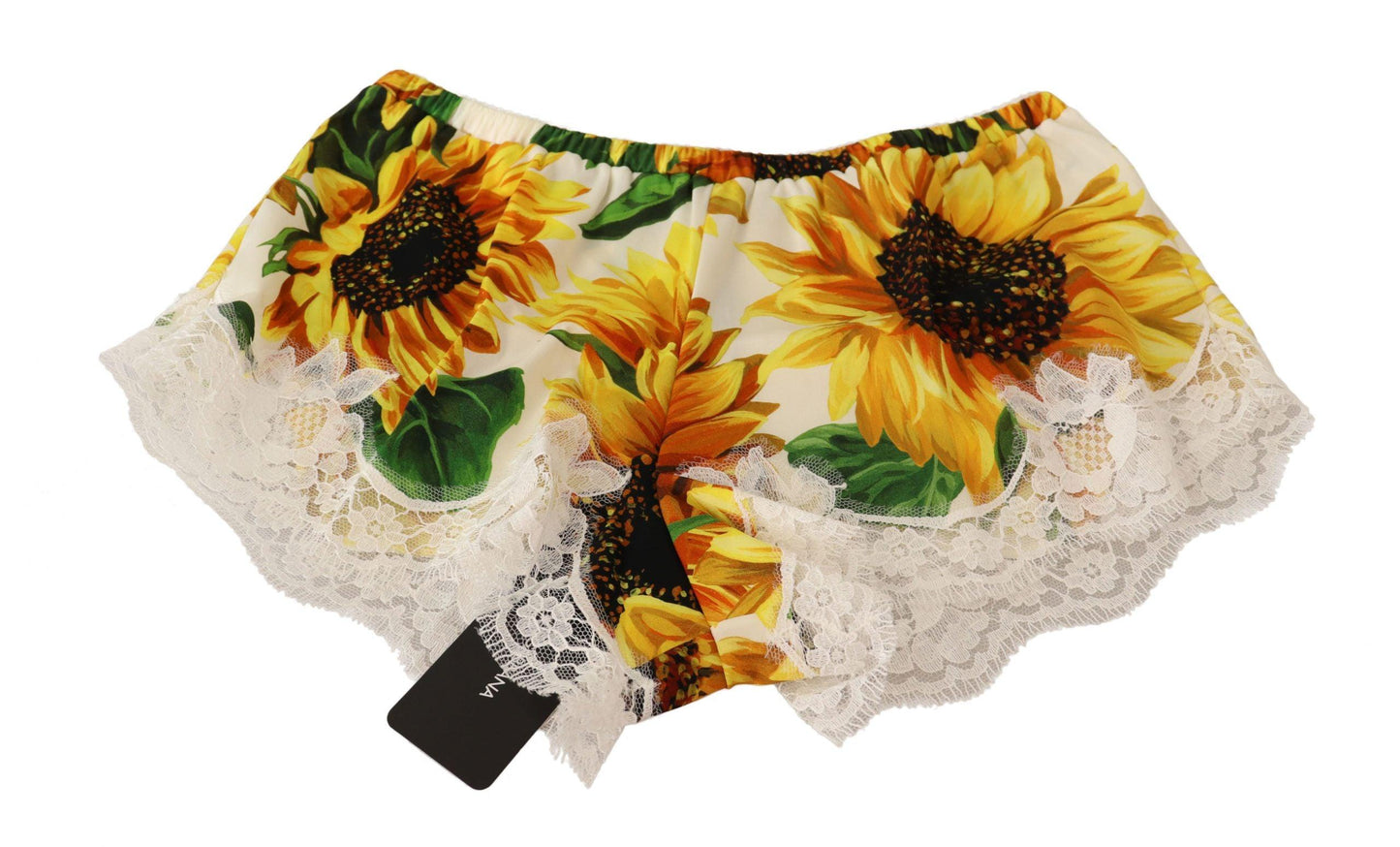 Dolce & Gabbana Sunflower Lace Lingerie Shorts - Silk Blend - Arichezz.store