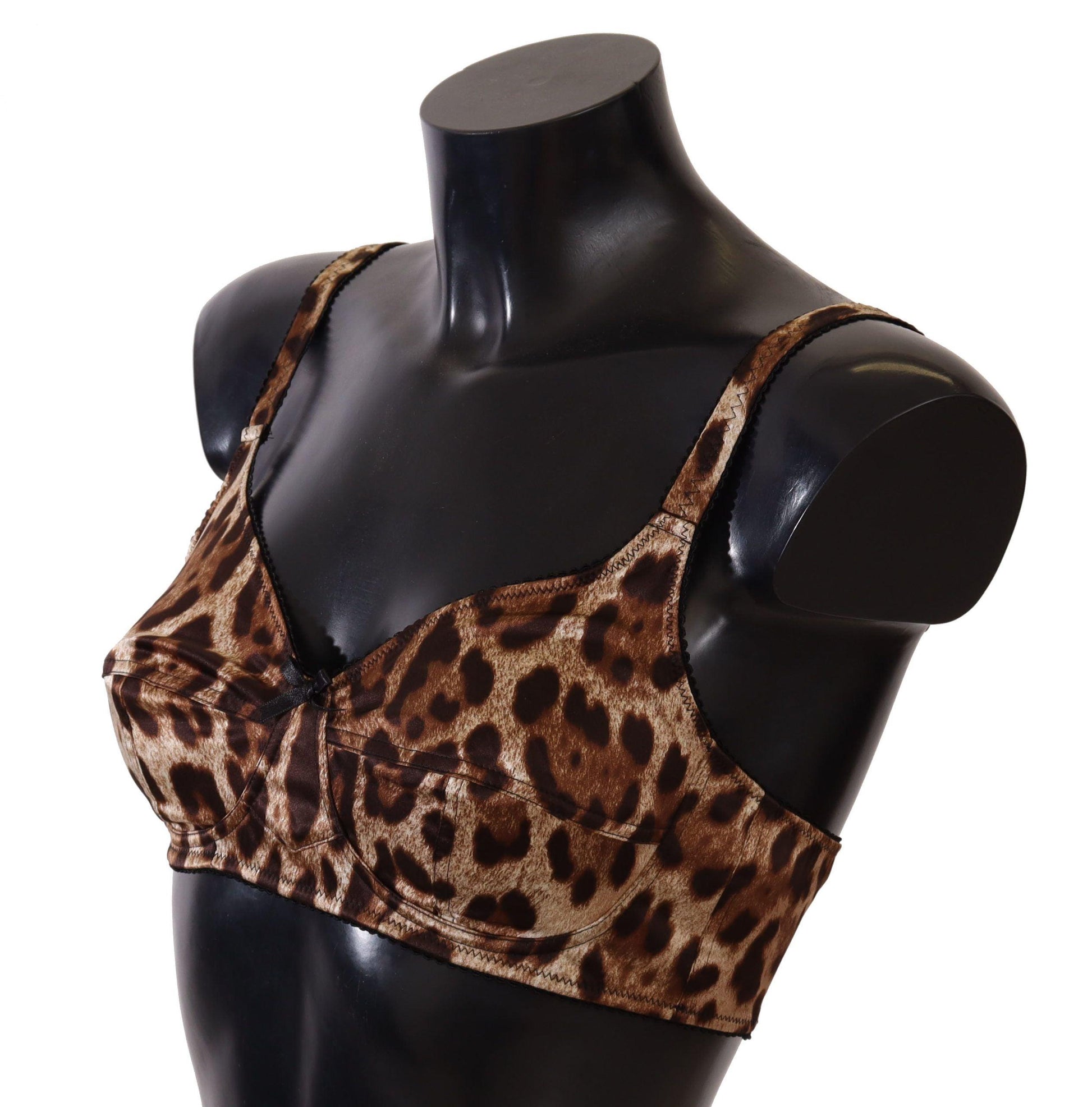 Dolce & Gabbana Elegant Silk Leopard Print Bra - Arichezz.store