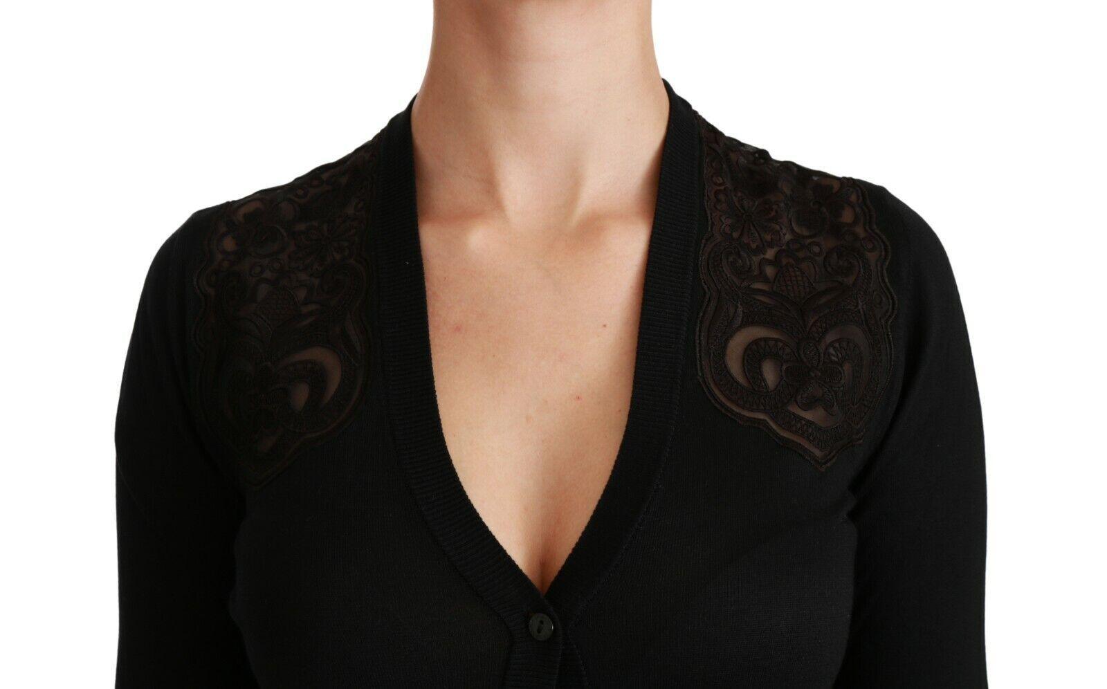 Dolce & Gabbana Alluring Silk Blend Lace Cardigan - Arichezz.store