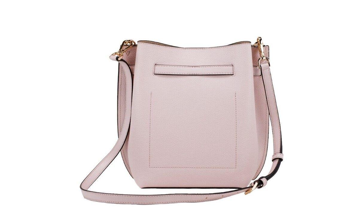 Michael Kors Emilia Small Powder Blush Pebble Leather Bucket Messenger Handbag - Arichezz.store