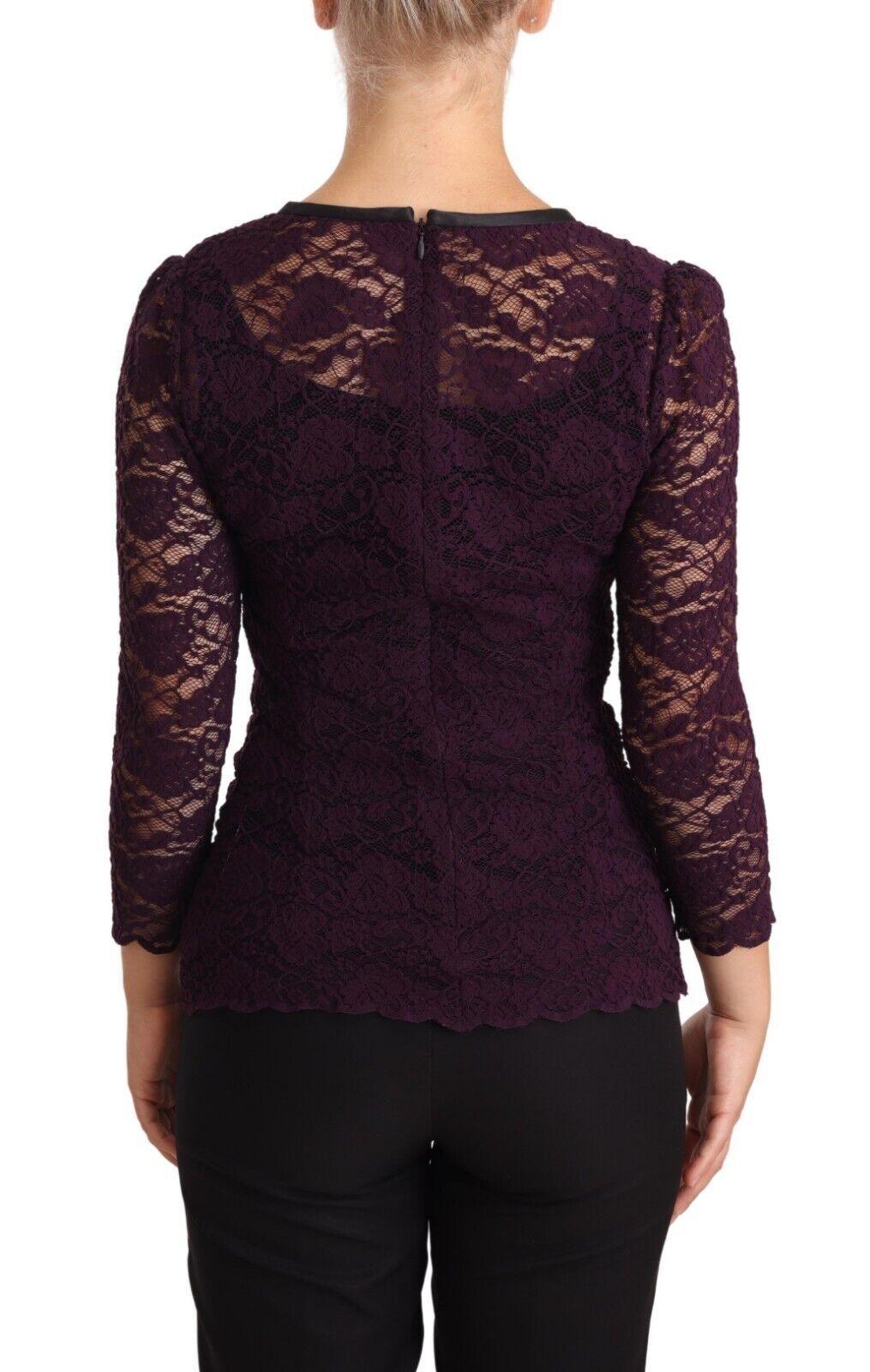 Dolce & Gabbana Elegant Sheer Lace Long Sleeve Blouse - Arichezz.store