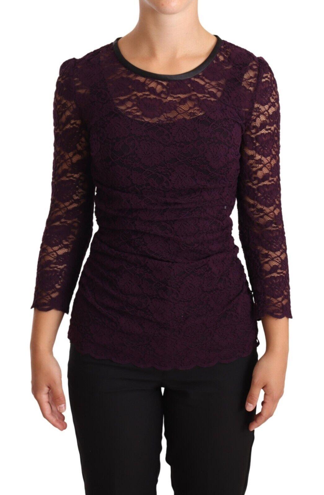 Dolce & Gabbana Elegant Sheer Lace Long Sleeve Blouse - Arichezz.store