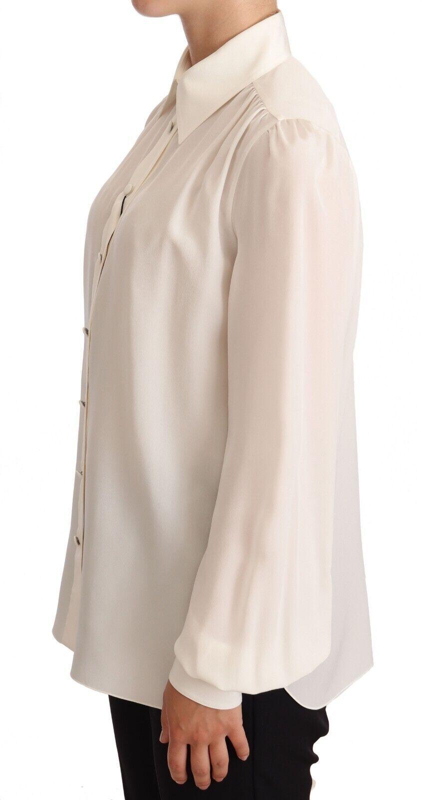 Dolce & Gabbana Elegant Silk Top in Off White - Arichezz.store