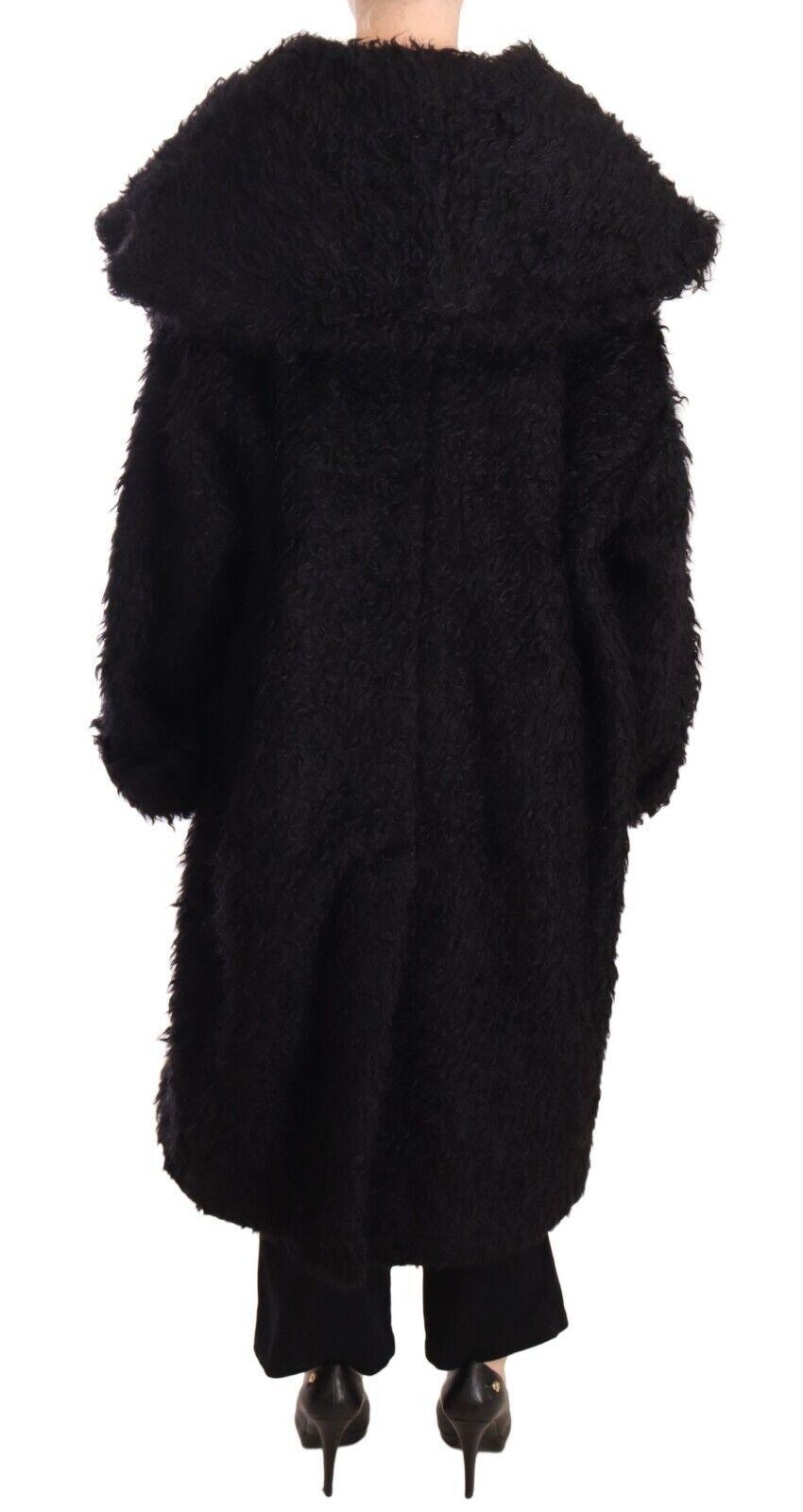 Dolce & Gabbana Black Fur Cape Trench Jacket - Arichezz.store