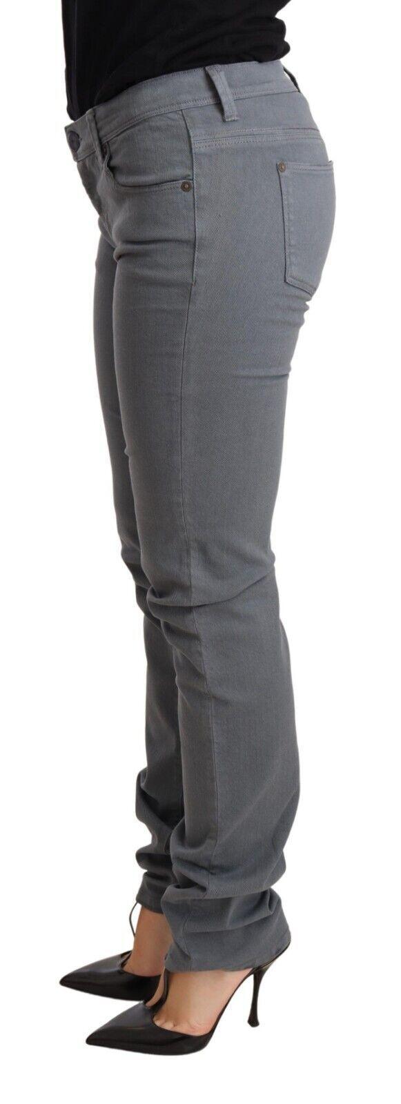 Ermanno Scervino Sleek Gray Low Waist Skinny Jeans - Arichezz.store