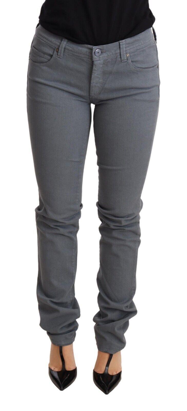 Ermanno Scervino Sleek Gray Low Waist Skinny Jeans - Arichezz.store