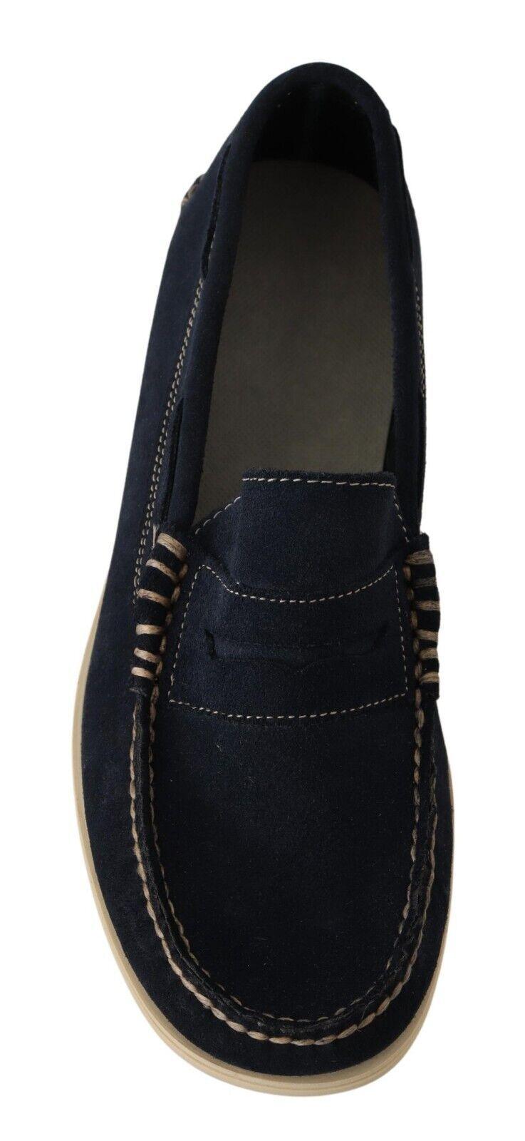 Pollini Blue Suede Moccasins for Men - Arichezz.store