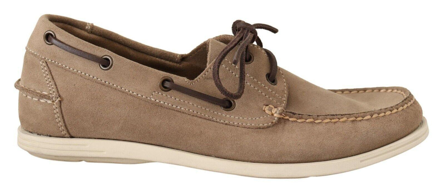 Pollini Elegant Beige Suede Moccasins for Men - Arichezz.store