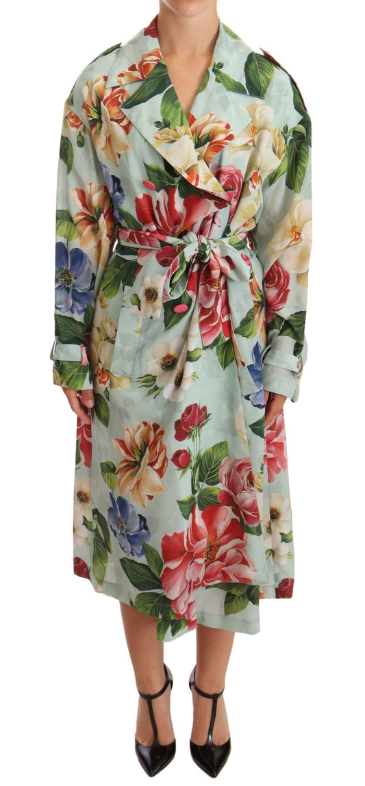 Dolce & Gabbana Floral Silk Trench Coat - Arichezz.store