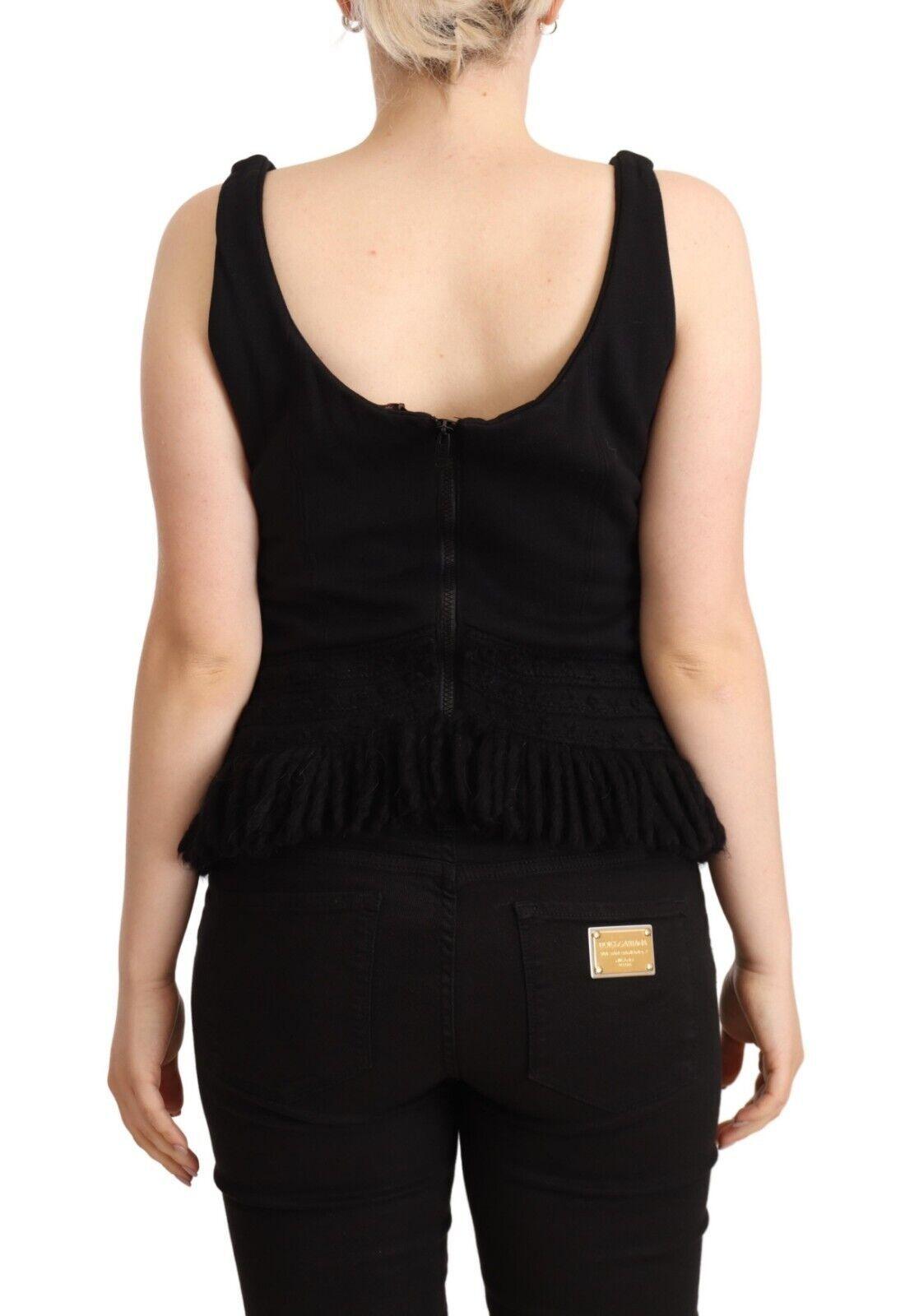 Ermanno Scervino Chic Sleeveless Designer Tank Top in Black - Arichezz.store