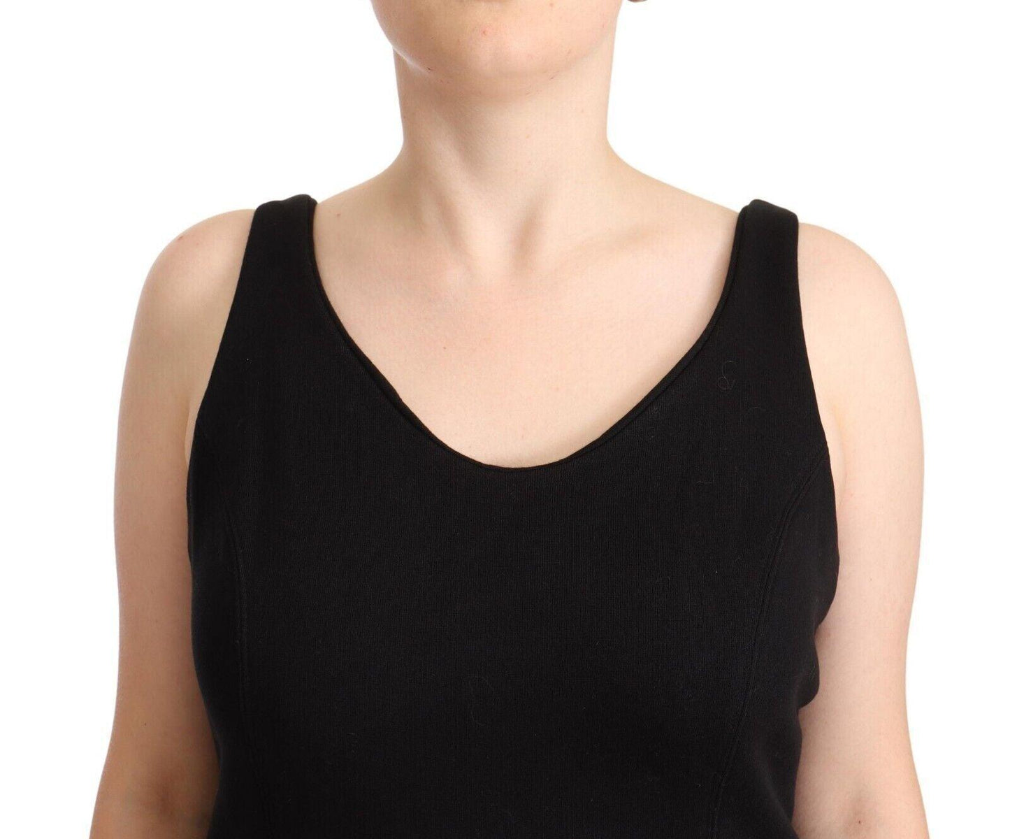 Ermanno Scervino Chic Sleeveless Designer Tank Top in Black - Arichezz.store