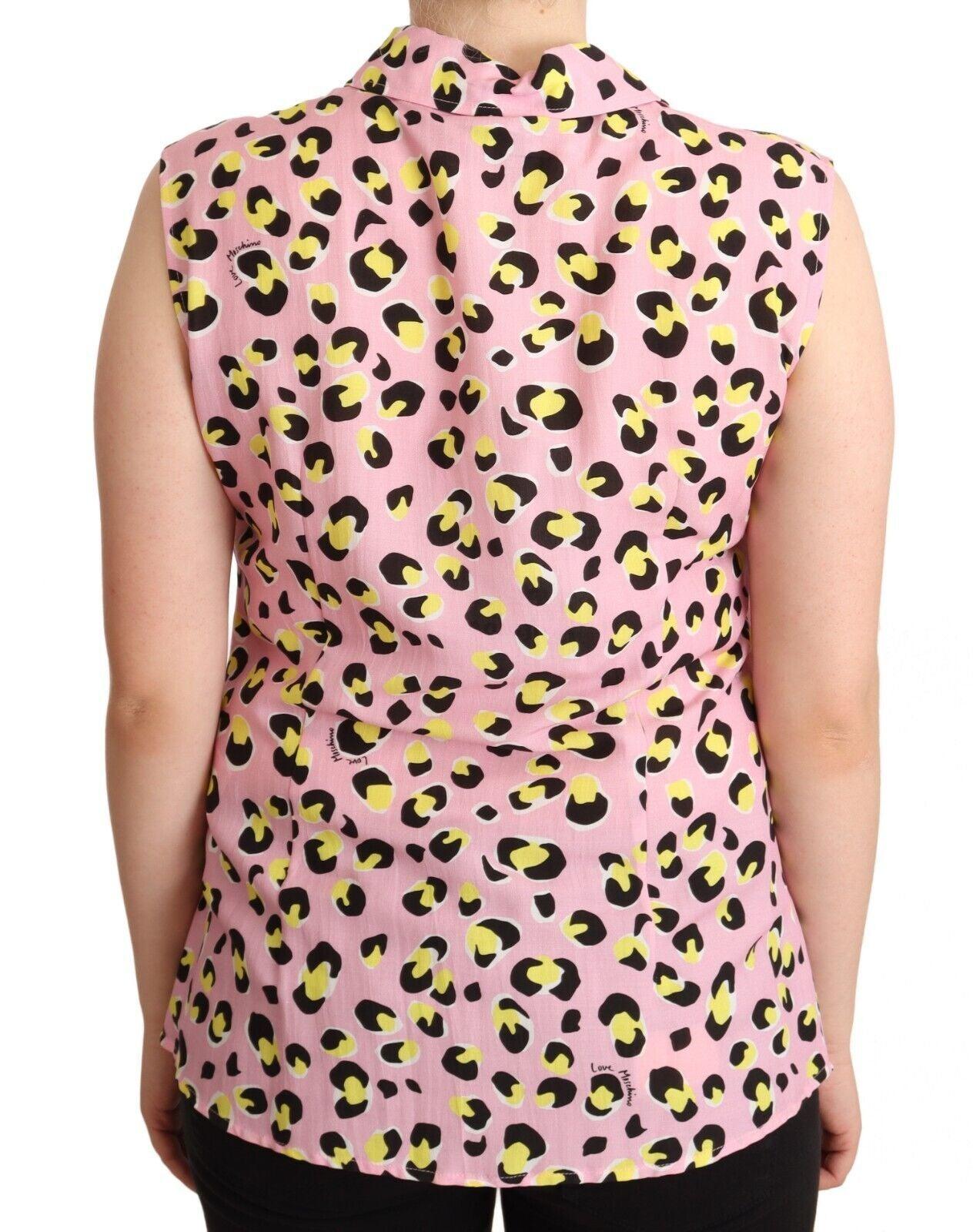 Love Moschino Sleeveless Leopard Print Polo Top - Arichezz.store