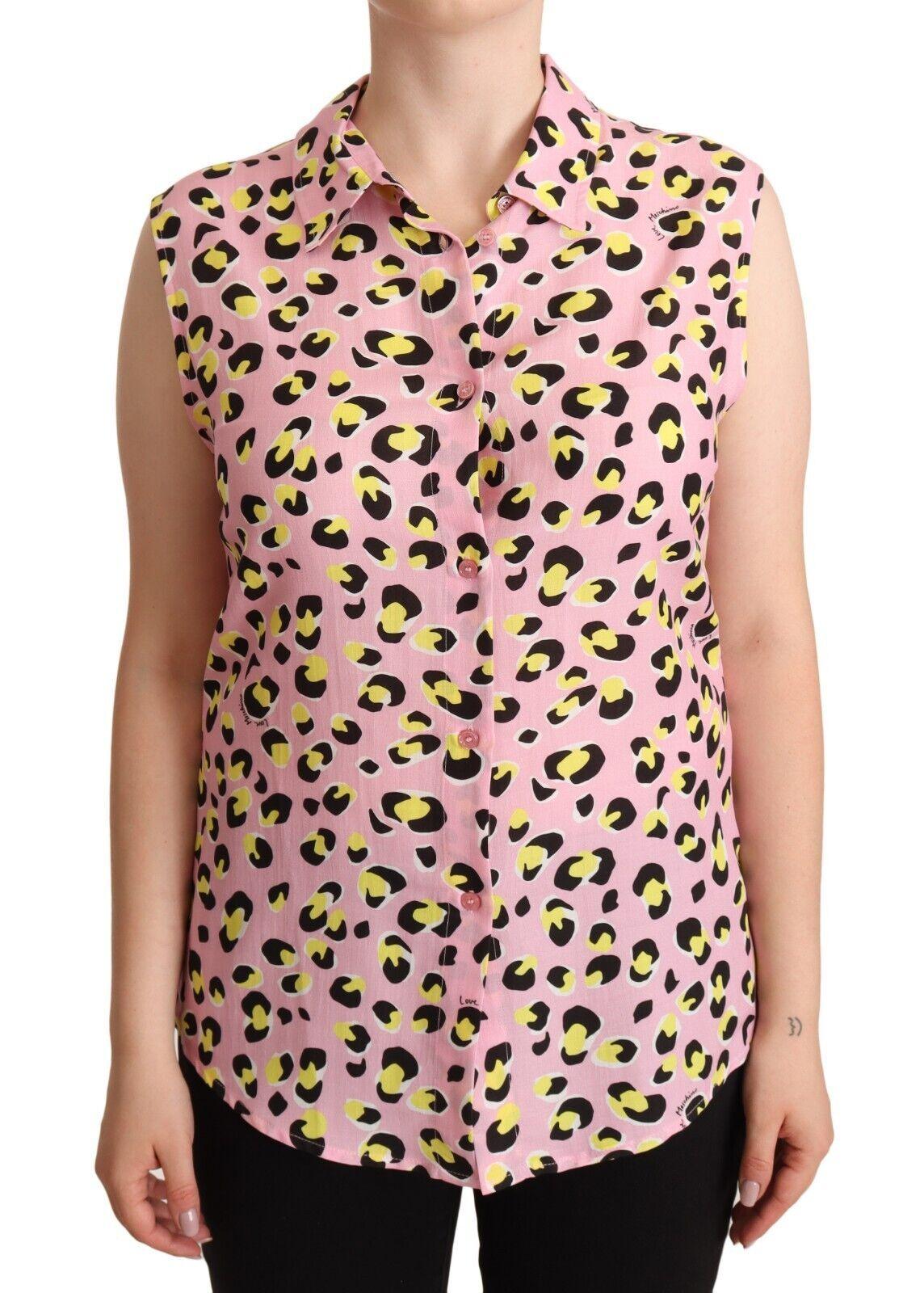 Love Moschino Sleeveless Leopard Print Polo Top - Arichezz.store