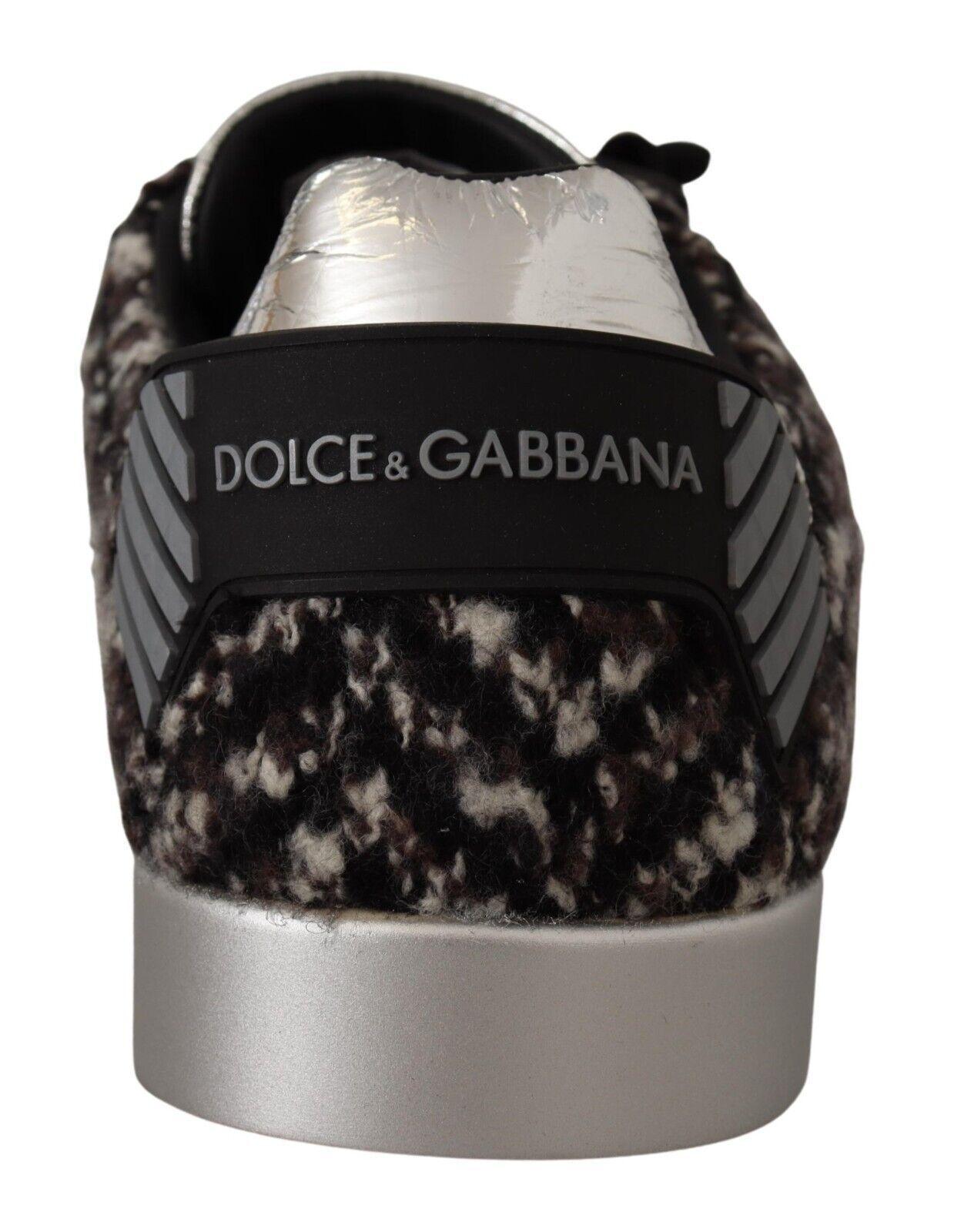 Dolce & Gabbana Silver Elegance Leather Sneakers - Arichezz.store