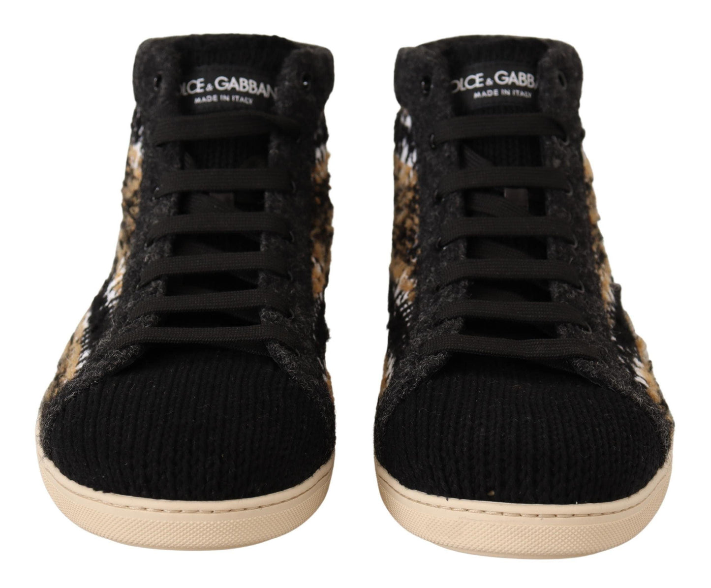 Dolce & Gabbana Beige High Top Fashion Sneakers - Arichezz.store