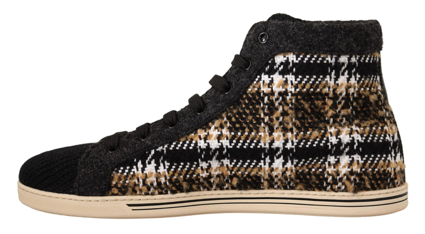 Dolce & Gabbana Beige High Top Fashion Sneakers - Arichezz.store