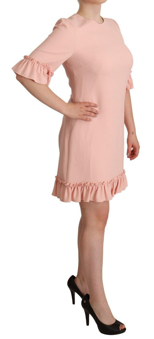 Dolce & Gabbana Ruffled Sleeve Sheath Dress in Pink - Arichezz.store