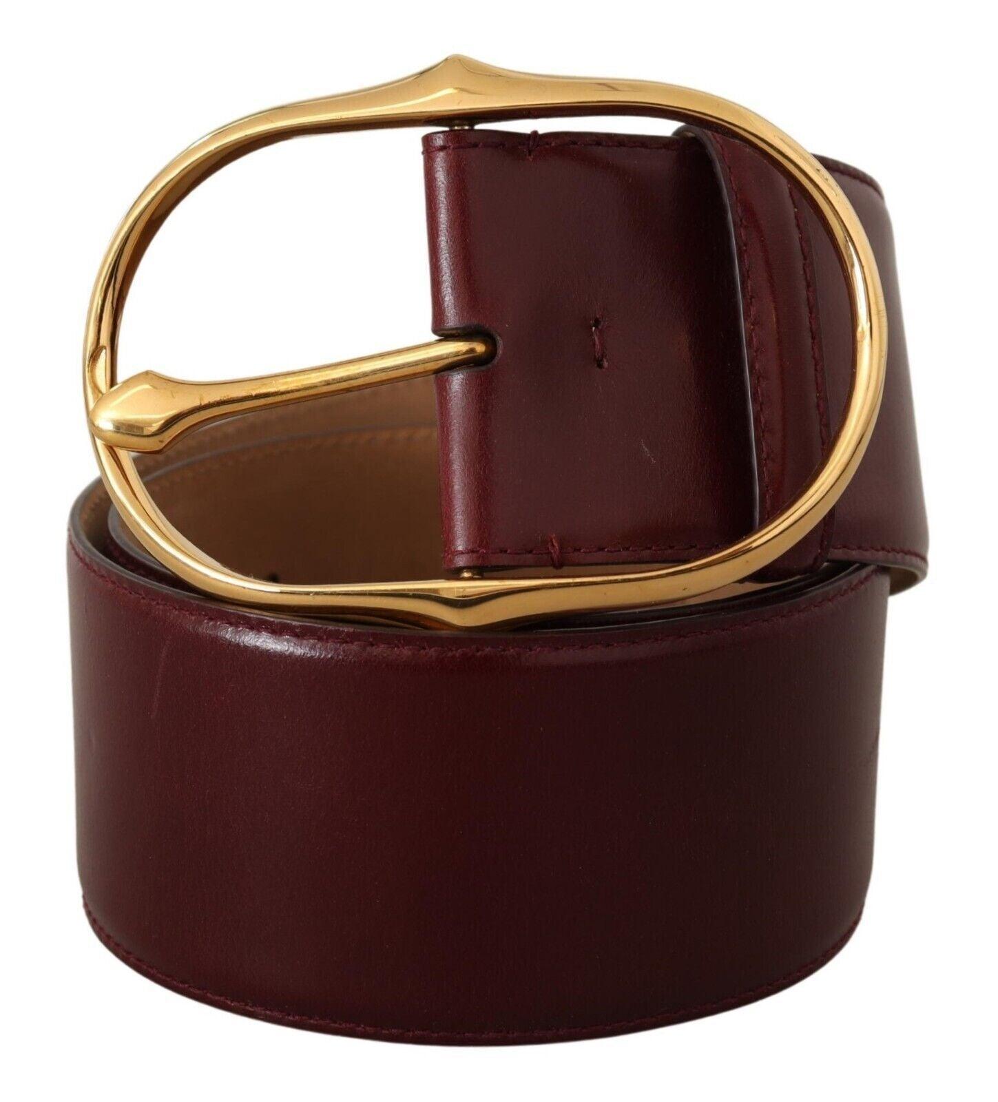 Dolce & Gabbana Elegant Brown Leather Belt with Gold Oval Buckle - Arichezz.store