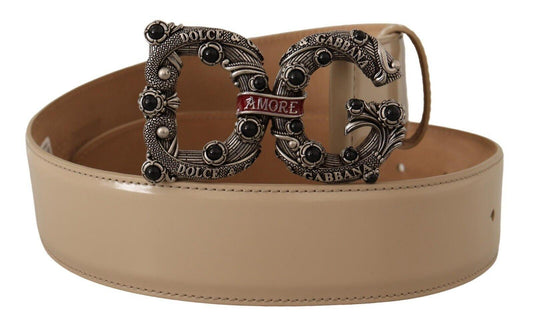 Dolce & Gabbana Vintage-Brass Logo Pearl Embellished Belt - Arichezz.store