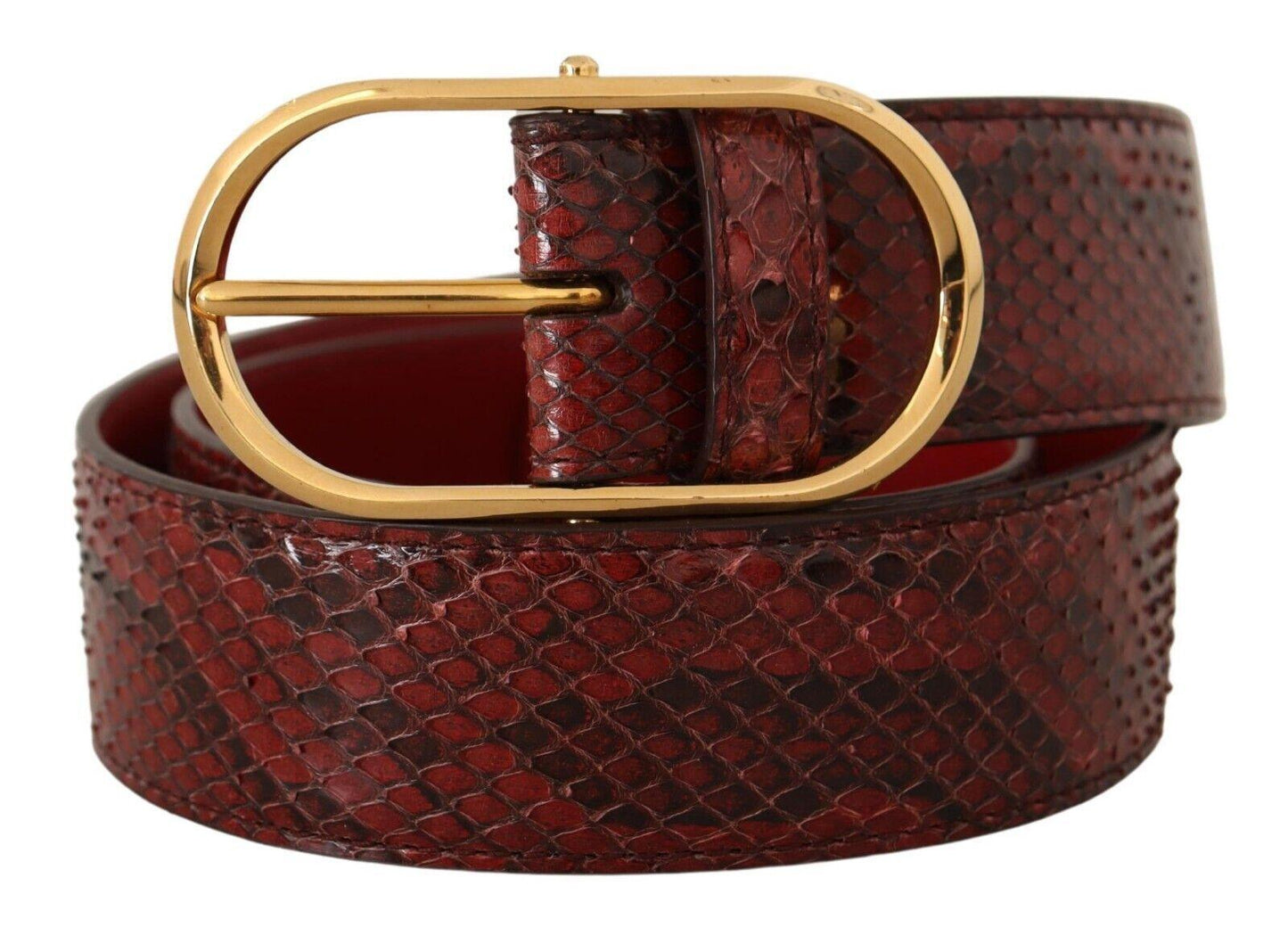 Dolce & Gabbana Elegant Red Snakeskin Leather Belt - Arichezz.store