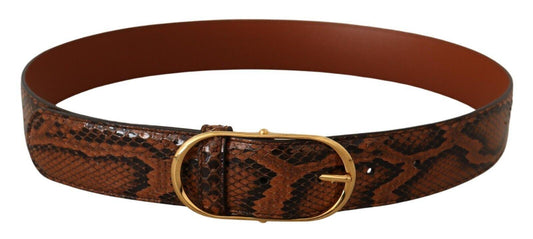 Dolce & Gabbana Elegant Leather Belt with Gold Buckle - Arichezz.store