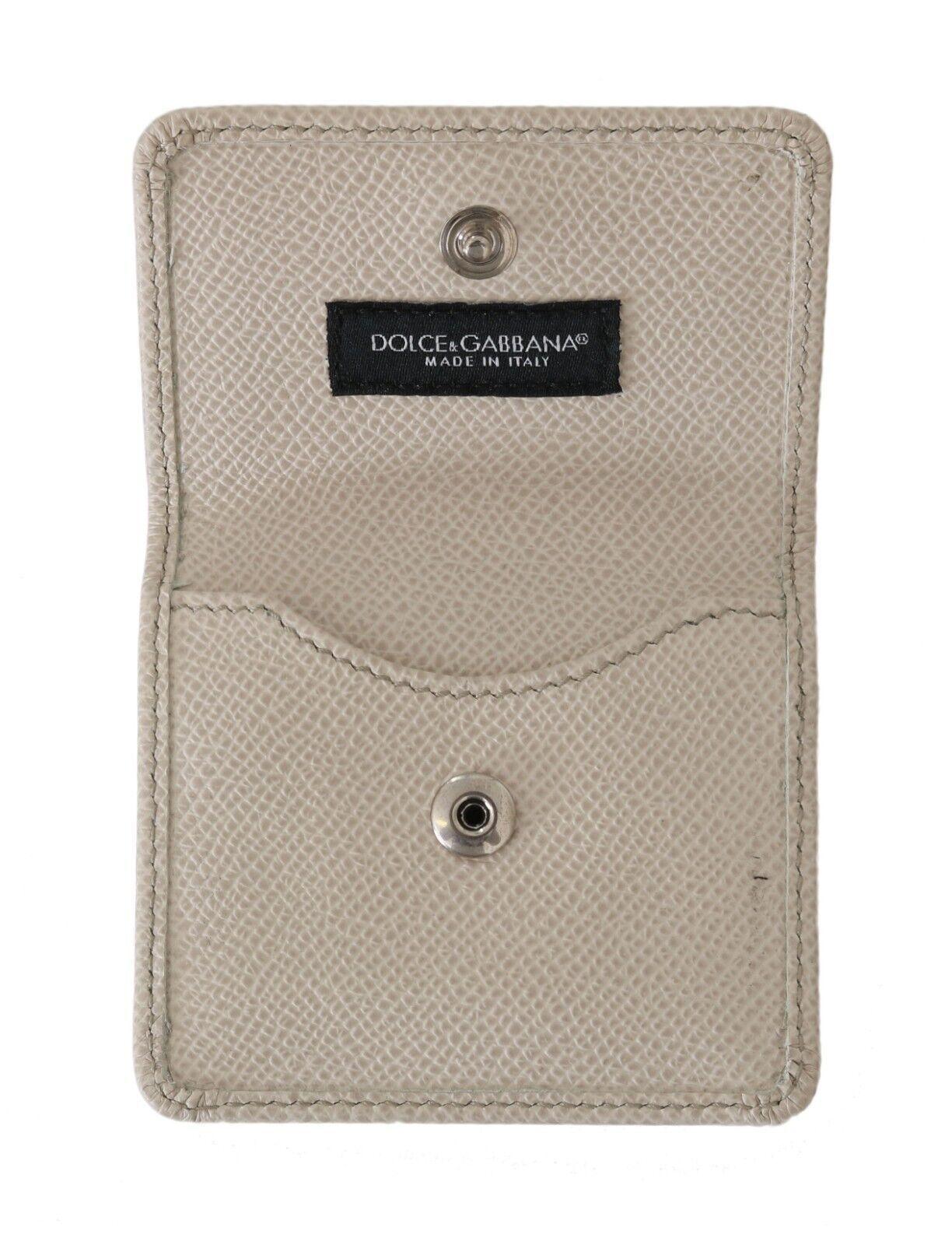 Dolce & Gabbana Chic White Leather Condom Case Wallet - Arichezz.store