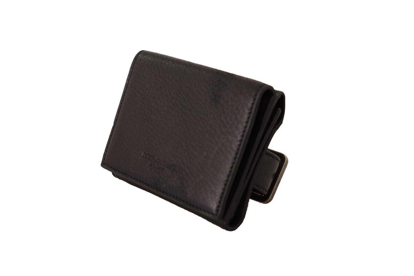 Dolce & Gabbana Elegant Black Leather Trifold Multi Kit - Arichezz.store