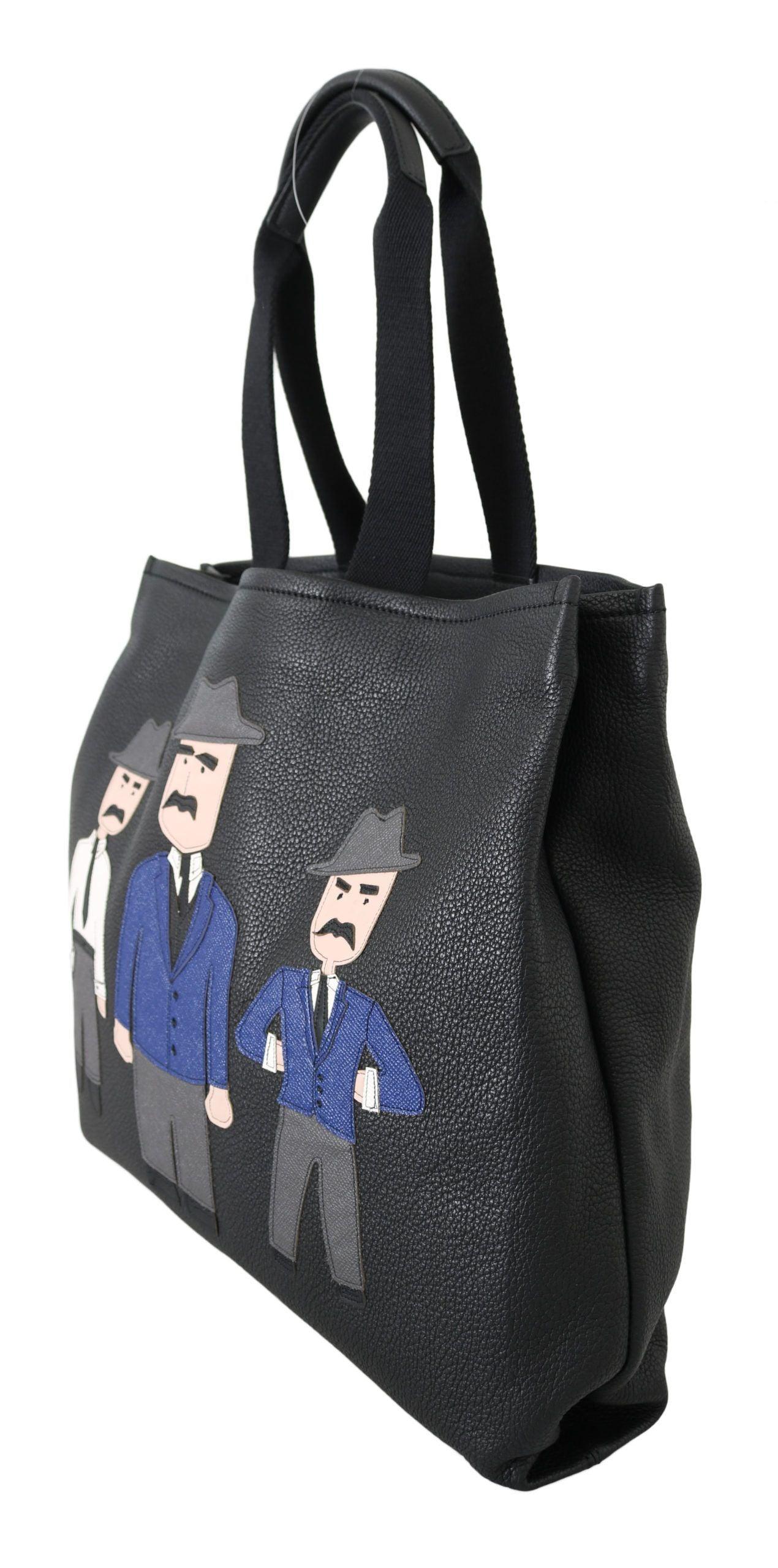 Dolce & Gabbana Elegant Black Leather Tote for Men - Arichezz.store