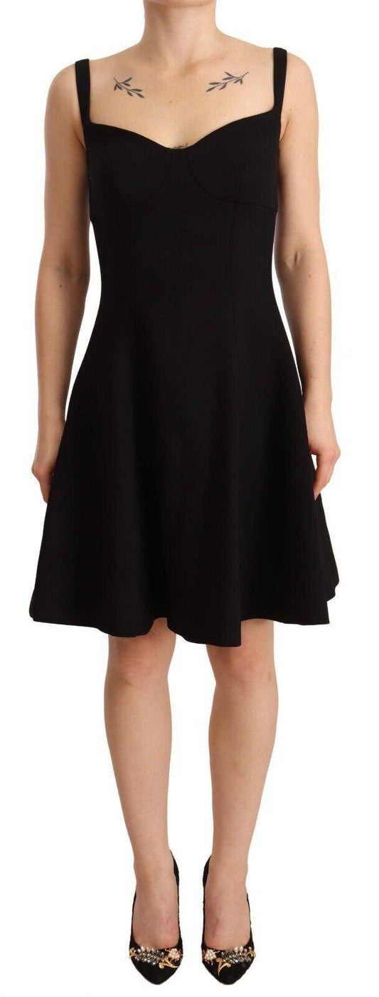 Dolce & Gabbana Elegant A-Line Sheath Dress in Black - Arichezz.store