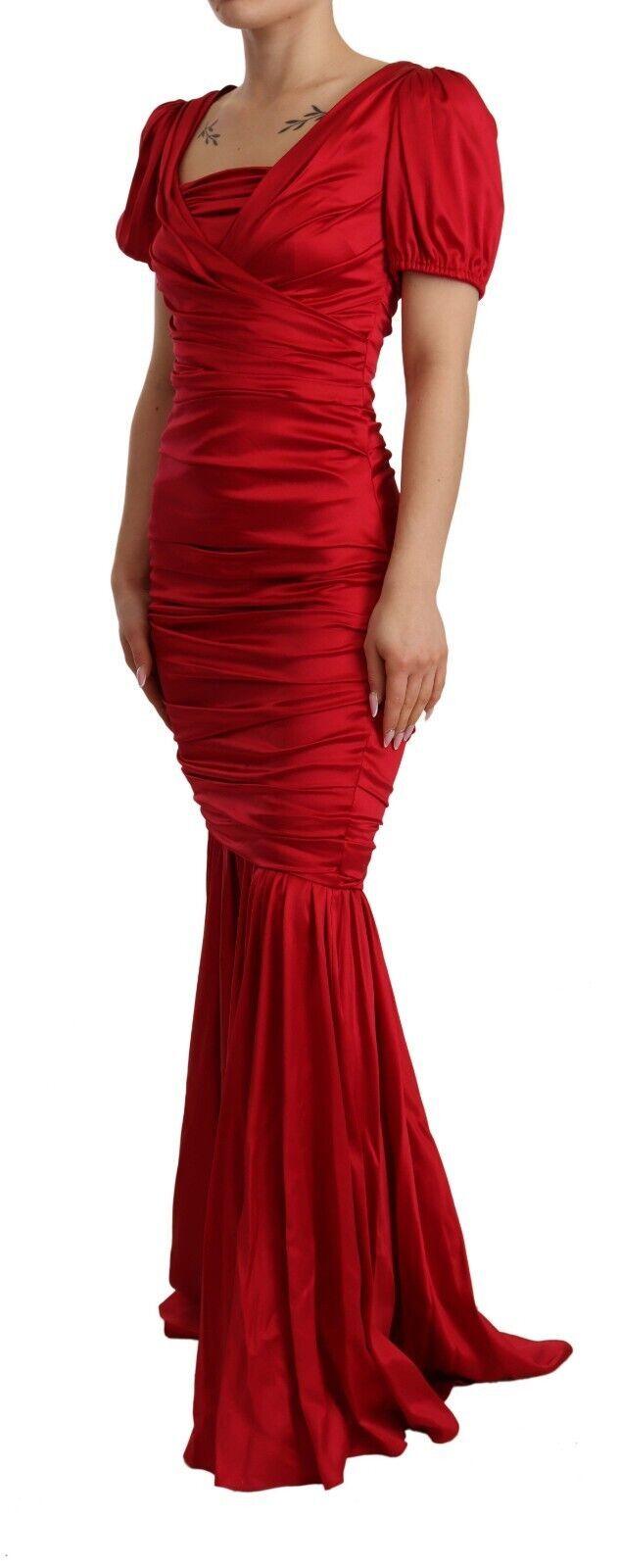 Dolce & Gabbana Elegant Red Silk Stretch Mermaid Dress - Arichezz.store